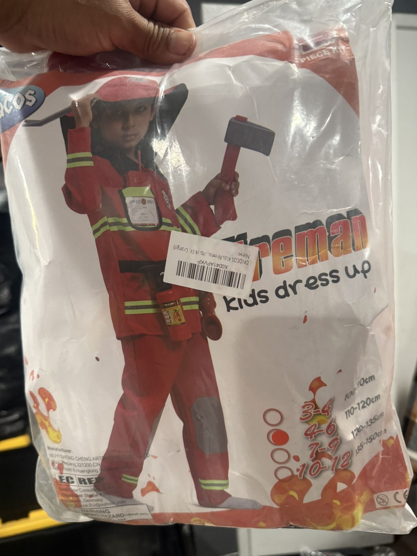 Kids Fireman Costume Role Play Set - Fireman Toys Accessories