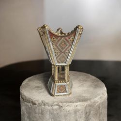 Ornate Metal & Wood Bakhoor Burner Incense Holder
