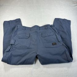 Duluth Trading Flex Fire Hose Cargo Work Pants Men 40x30 Blue Relaxed Carpenter