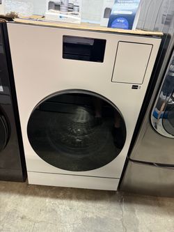 Samsung - 5.3 cu. ft. Bespoke Ultra Capacity Vented Electric All-in-One Washer Dryer Combo in Ivory