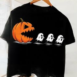 Pumpkin Chasing Ghost T shirt