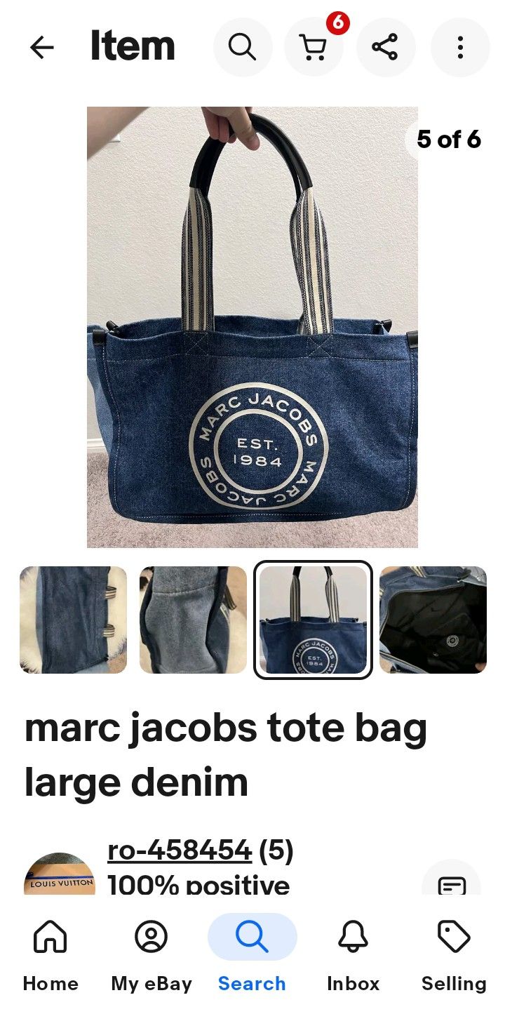 MARC JACOBS LARGE DENIM TOTE- NEVER USED- NEED NEW HOME- PERFECT FOR JEANS/ BEACH & TRAVELπππππ