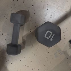 10 lb Hex Dumbbells Pair