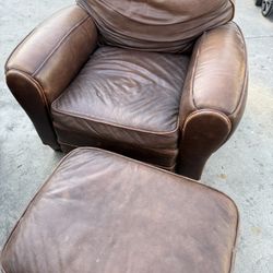 Leather Chair And Ottoman 