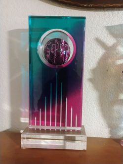 Shlomi Haziza Acrylic Sculpture, Modern Purple Lucite, USA, 1994