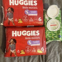 Huggies Size 6 (2 Bags/1wipe) PUO $15FIRM 