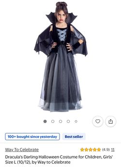 Girls Vampire Halloween Costume Size L (10/12)