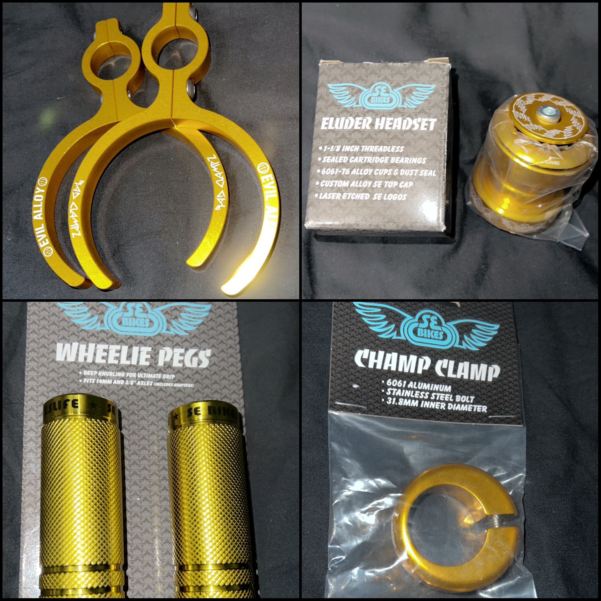 Gold BMX Bike Parts