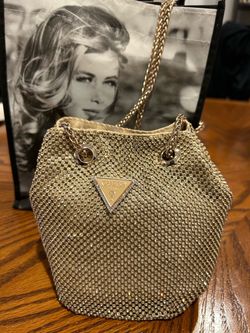 Guess Crystal Rhinestone Bucket Bag