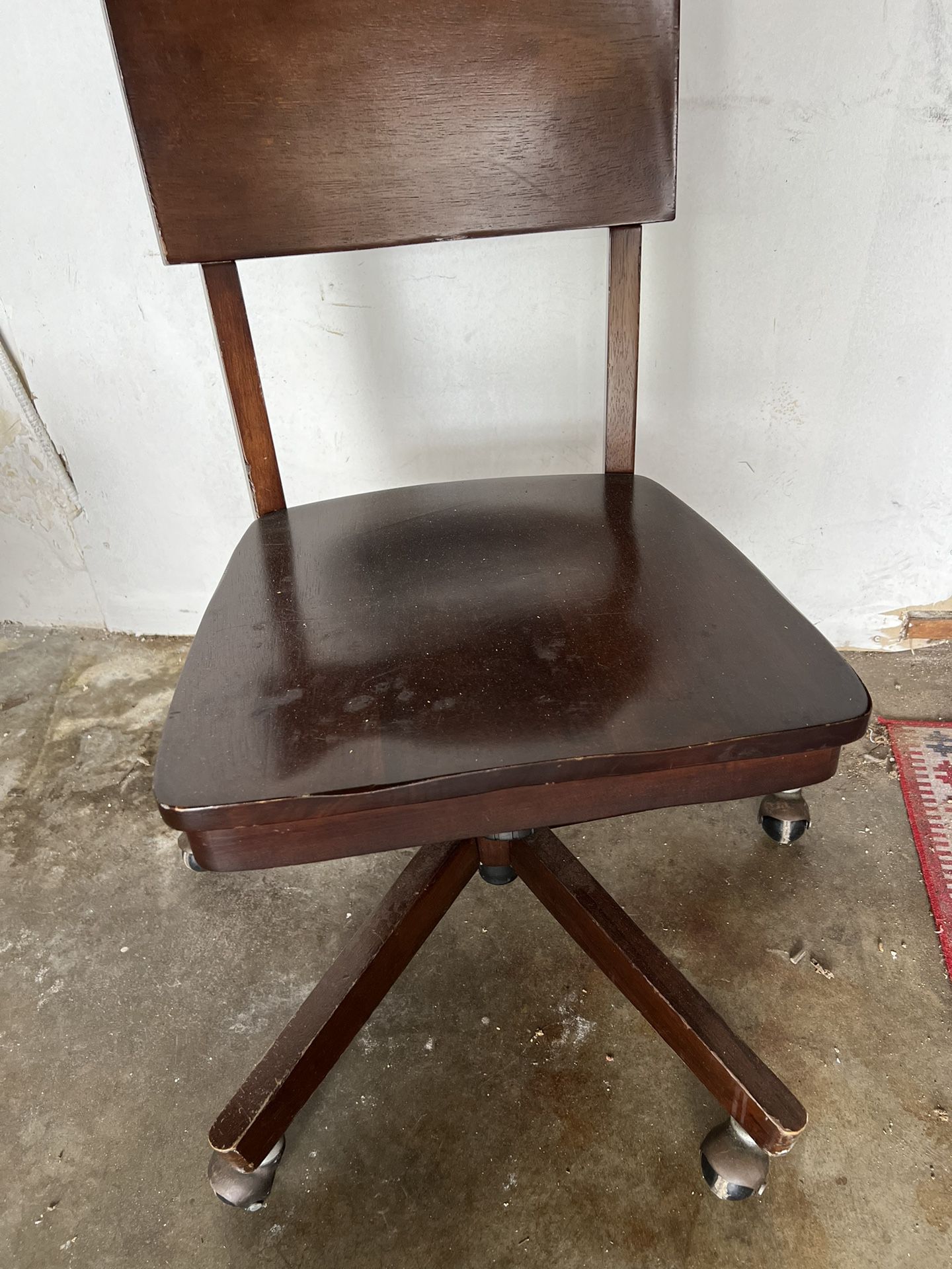 Wood Desk Chair-Swivel
