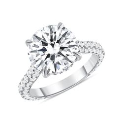 14K Round Cut Natural Diamond Engagement Ring. Hidden Halo. (GIA Certified)