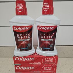 Colgate Toothpaste & Mouthwash - Optic White Line - ALL 4 ITEMS