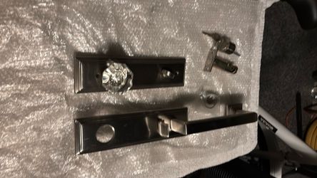 Emtek Antique Door Knobs with Lock and Crystal Glass Door Knob Replacement, Brushed Satin Nickel Finish