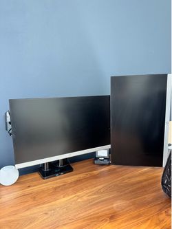 Two HP 24” monitors with mount