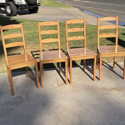4 IKEA Nordviken Chairs, Antique Stain.