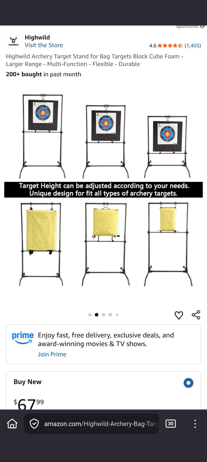 Highwild Archery Target Stand for Bag Targets Block Cube Foam - Larger Range - Multi-Function - Flexible - Durable 