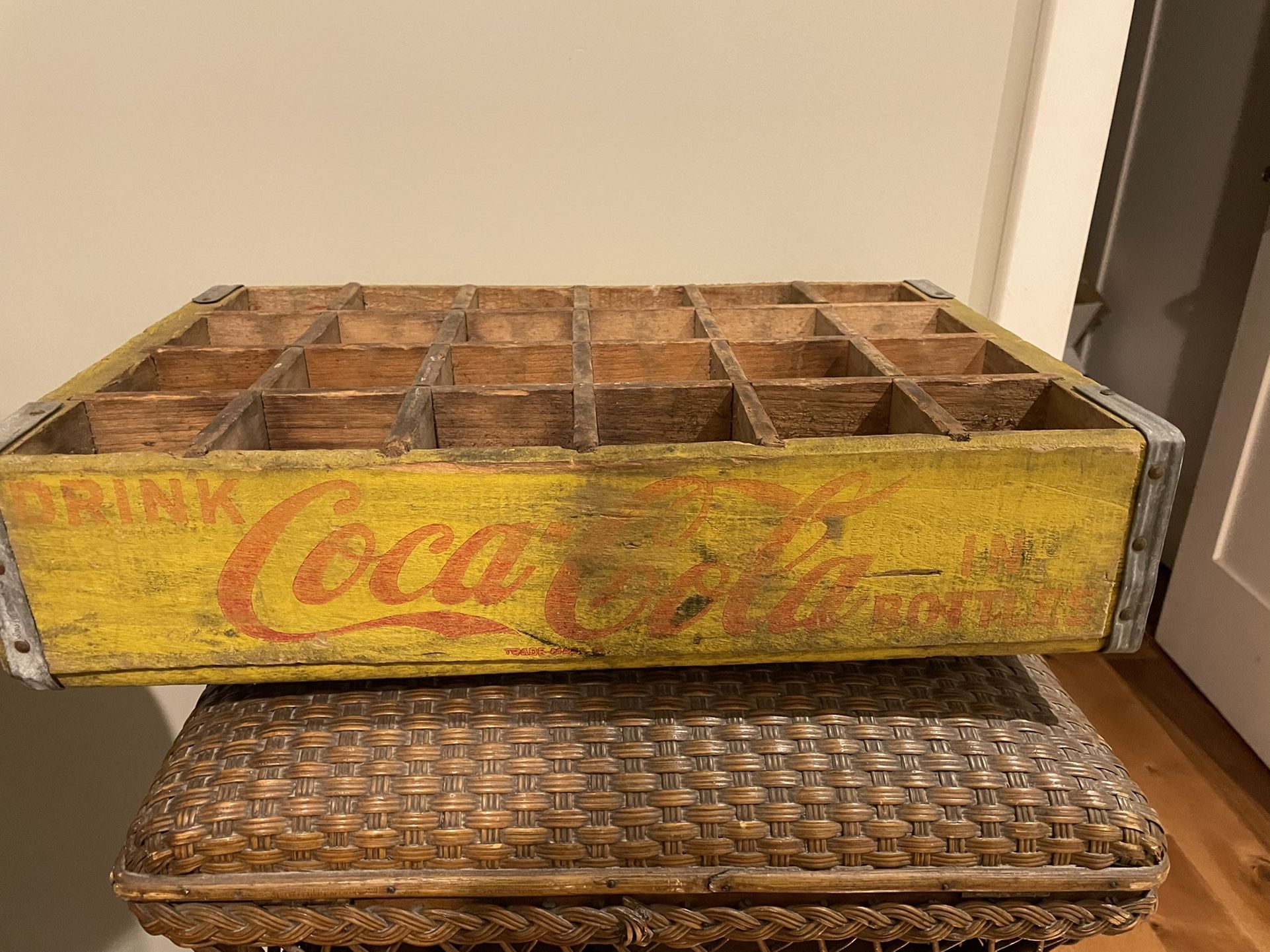 Vintage Coca Cola 24 Bottle, Wood Crate