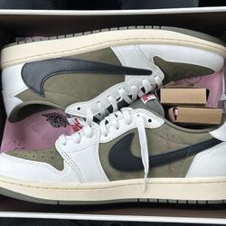Jordan 1 Low Travis Medium Olive Brand New