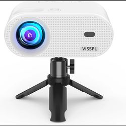 New Mini Projector, VISSPL Full HD 1080P Video Projector, Portable Outdoor Projector with Tripod