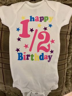 Baby 1/2 birthday onesie