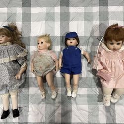 NEED GONE ASAP - Lot of 4 Porcelain Dolls