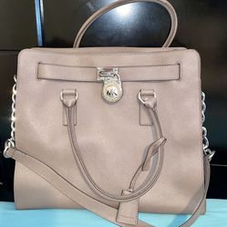 Michael Kors Textured Grey Leather Shoulder Bag 
