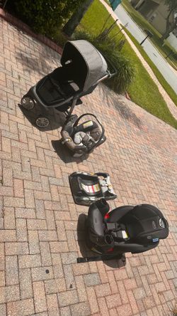 Chicco Bravo Trio Travel System + Graco TriRide 3-in-1 Car Seat Bundle