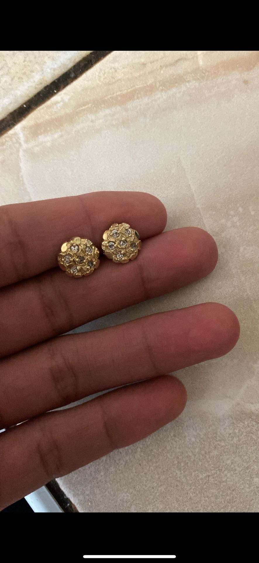 Diamond Cz Nugget Ring 10kt
