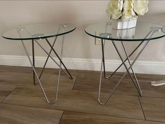 Bedside tables. Nightstands. Corner glass tables Home decor Office decoration 