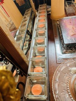 Rod iron candle holder candles included