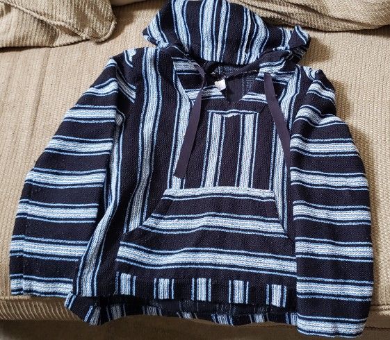 Blue Striped Divided H&M Poncho, Size 4