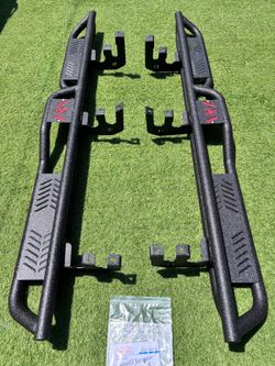 YZONA - Side steps compatible with Honda Ridgeline Crew Cab (2017–2025), bolt-on nerf bars/step bars, steel design.  YZONA - Estribos laterales compat