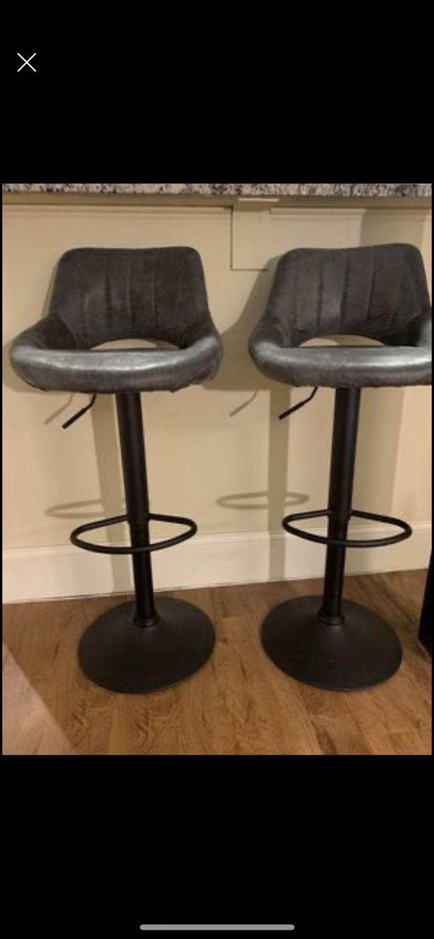 Set of 2 Bar or Counter Stools, Adjustable