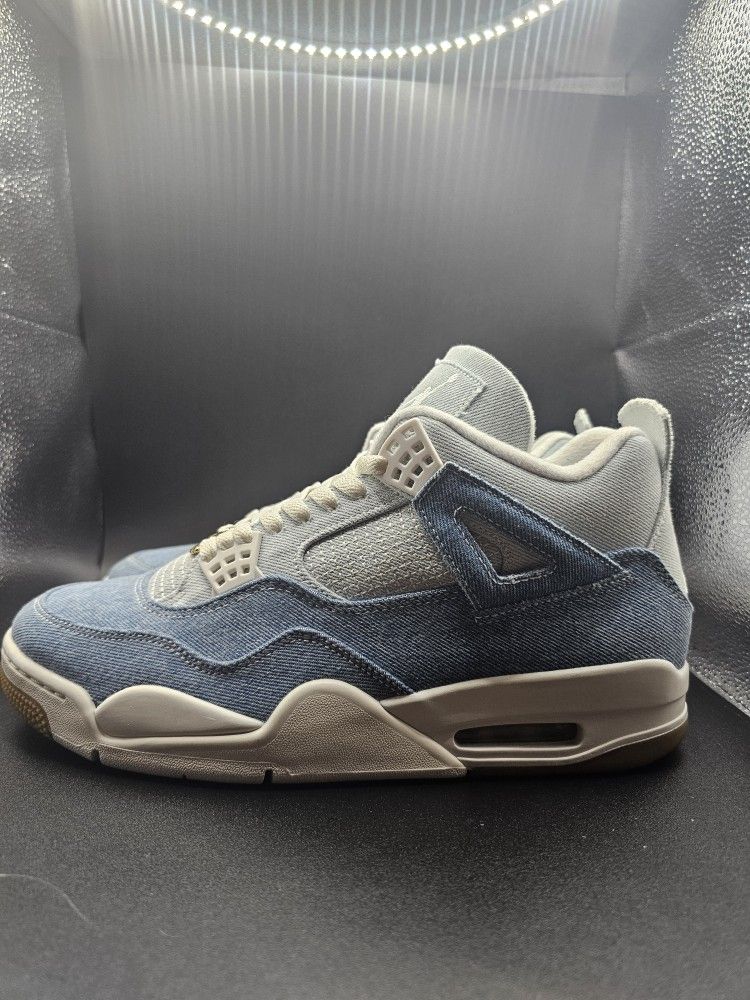Air Jordan 4 Retro TEX Worn Blue Denim Woman's SIZE 12 10 M USED LIKE NEW 