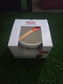 Rooster Fighter Bowl With Chopsticks
