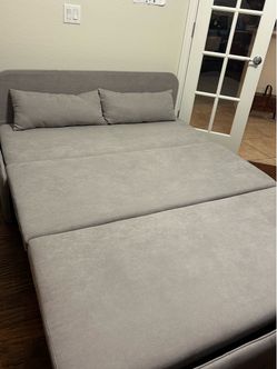 Modern Gray Convertible Sofa Bed / Folding Sleeper – Excellent Condition
