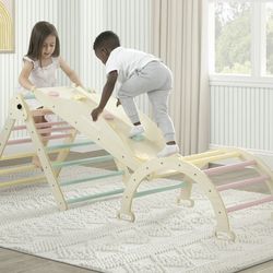 Delta Children Lil’ Climber Gym - Wooden Indoor Climbing Gym Playground for Kids - Montessori Toy with Reversible Arch/Rocking Chair, Reversible Rock 