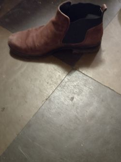 Brown suede ankle boots