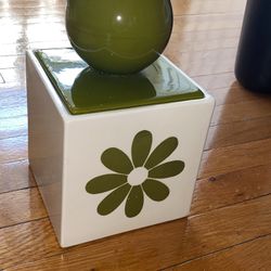 MCM Kitchen Canister, Mid Century Decor, Flower Pattern