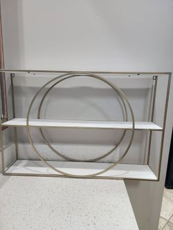 3 piece gold & white shelf