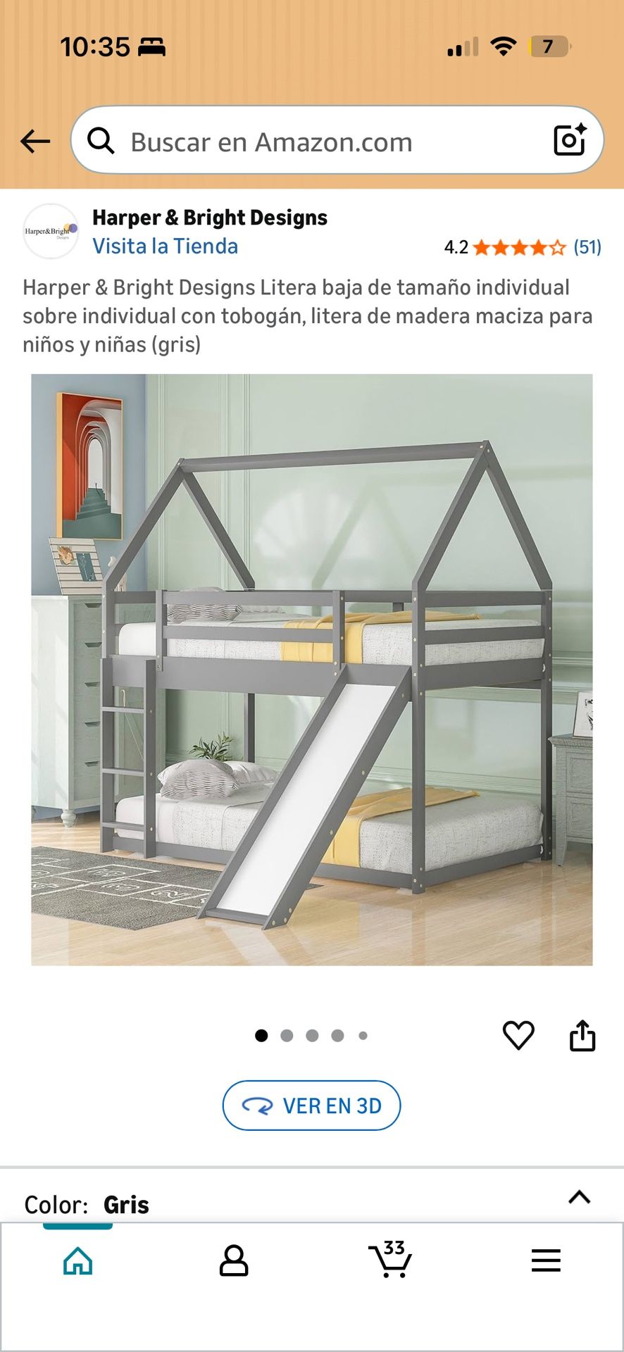 Low twin bunk bed for children