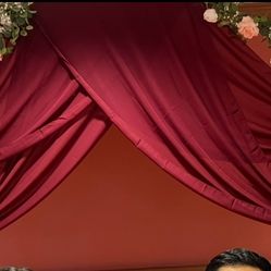 Burgundy Arch Drapes