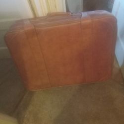 Vintage Leather  Rolling Suitcase