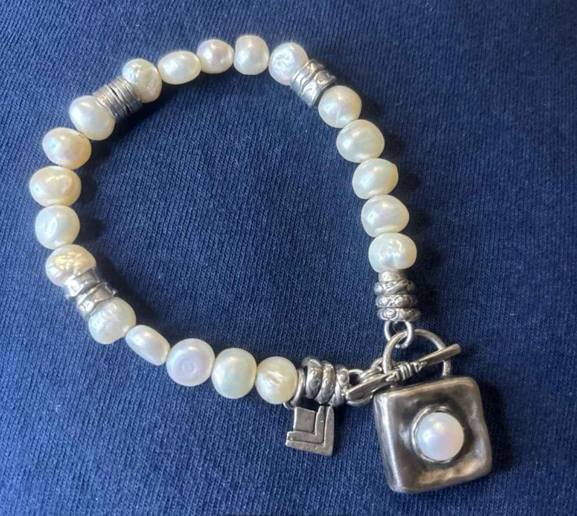 Silpada Sterling Silver And Pearl Bracelet