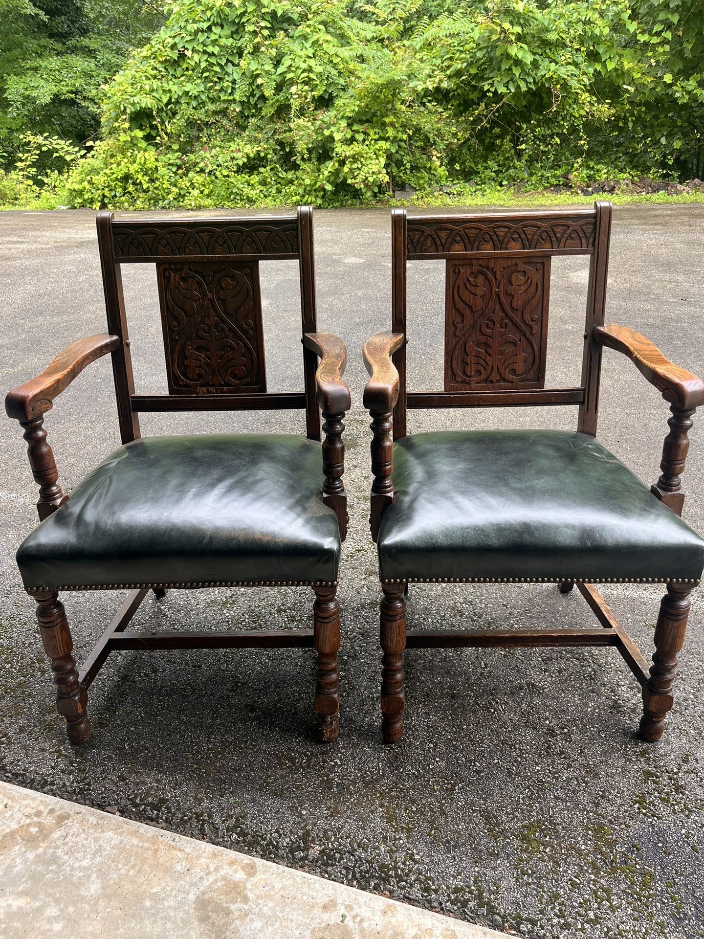 Oak Carved Chairs