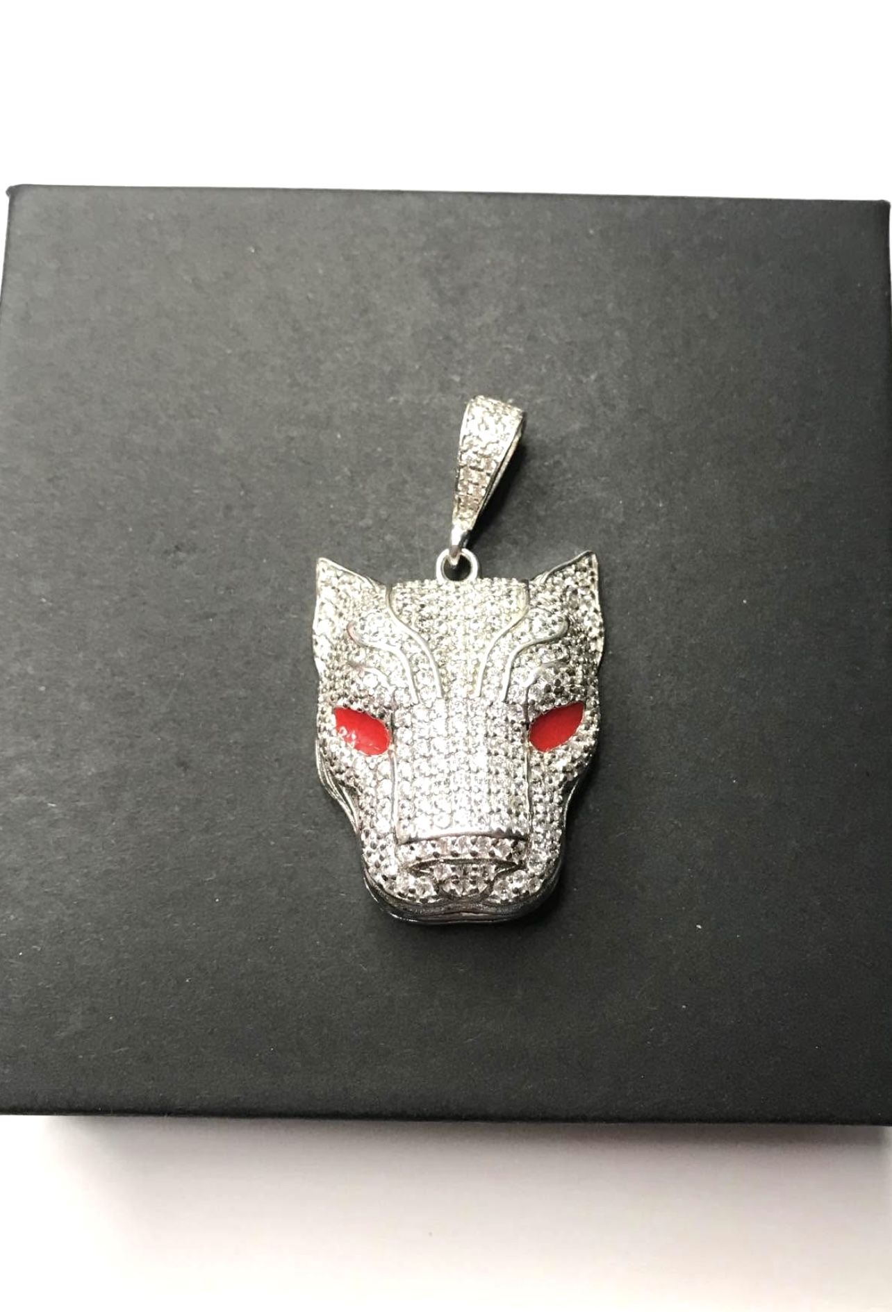 925 Sterling Silver CZ Panther Men’s Pendant