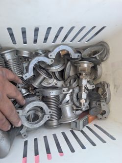 Stainless steel refrigeration connectors. Flex pipes tubes assorted sizes tubes