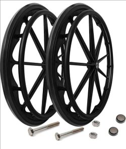 24" Wheelchair Rear Replacement Wheels – Solid Rubber, Pair – BRAND NEW