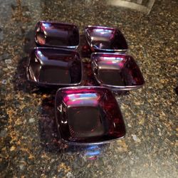 Vintage Ruby Red Glass Ware Bowls