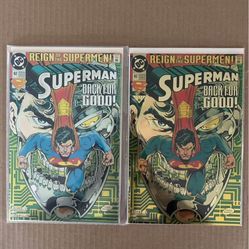 “SUPERMAN” #82 (2). “Reign of Superman”. CHROMIUM (PRINT ERROR).  GLOSSY GOLD TINT!!! 1993 VF/NM/M!!!😎